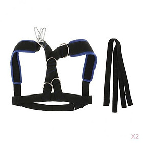 2 Sets Fitness Sled Harness   Belt With Pull Strap