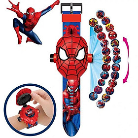Đồng hồ cho bé hình người nhện elsa, batman, đội cứu hộ, ninja chiếu hình ảnh lên tường người nhện