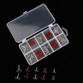 130x Carbon Steel Barbed Fishing Hooks Set Fishing Accessories