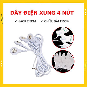 Dây điện xung 4 nút cài dùng cho máy massage xung điện vật lý trị liệu