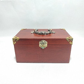 Mua Hộp đựng con dấu - hộp trang sức bằng gỗ hương size 19cm có quai xách trên
