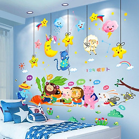 DECAL DÁN TƯỜNG THỎ YÊU TRĂNG VÀ THÚ NHỔ CÀ RỐT 2