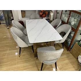 Mua Bàn ăn mặt đá ceramic Juno Sofa 1m6 và 6 ghế cao cấp