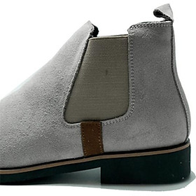 Giày chelsea boot cổ cao da bò lộn 3 Màu : Đen - Xám Nhạt - Vàng Bò (2H - 56)