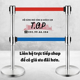 Mua Cột Chắn Inox Hai Đầu Dây  Cột Chắn Phân Luồng  Cột Chắn Phân Cách Lối Đi (Thân Inox Bạc)