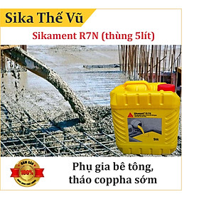 Phụ gia bê tông dân dụng giúp giảm nước, kéo dài thời gian ninh kết bê tông - Sikament R7N (thùng 5lít)