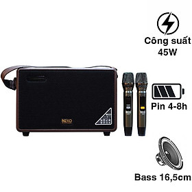 Mua Loa di động bluetooth NEKO NK02  45W  BASS 16.5CM  2 mic không dây  PIN 4- 8H - Hàng chính hãng