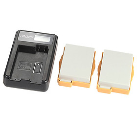 Bộ Sạc Pin Cầm Tay Andoer LP-E8 Với Pin Li-ion Cho Máy Ảnh Kỹ Thuật Số Canon EOS/550D/600D/700D/Robel/T2i/T3i/T4i/T5i (1180mAh)(2 Pin)