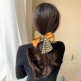 Dây cột tóc nơ họa tiết cổ điển sang chảnh cho nàng