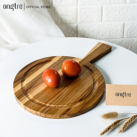 Mua Thớt gỗ Teak ONGTRE cao cấp hình chữ nhật  tròn tay cầm chống mùn  mốc an toàn  thân thiện với môi trường