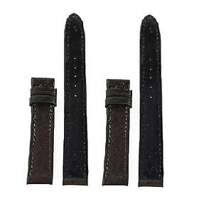 HC8461 - Dây đồng hồ Huy Hoàng da đà điểu da bụng size 12,14 màu xanh rêu