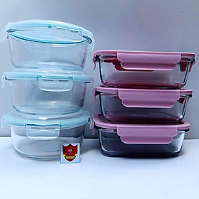 Mua Combo 3 Hộp thủy tinh hình tròn đựng cơm  đồ ăn đa năng ( 620ml )