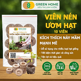 Viên Nén Xơ Dừa Greenhome, Ươm Hạt Giống, Ươm Cây Con Tiện Lợi, Đầy Đủ Dinh Dưỡng, Cây Phát Triển Nhanh