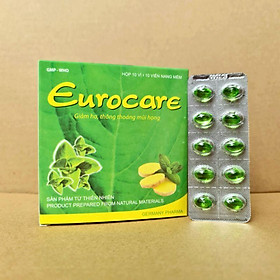 Eurocare - Giảm ho, thông thoáng mũi họng - Hộp 100 viên