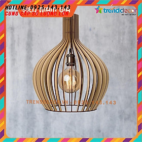 1 TẶNG 1 - Mô Hình Đầu thú gỗ ghép trang trí Đèn gỗ trang trí dạng củ TỎI đẹp trang trí trần nhà