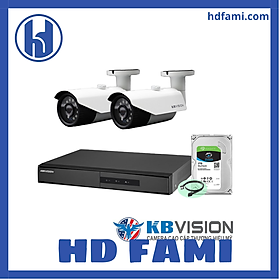 Mua Bộ Camera KBvision/Siêu rẻ mà chất luợng cao - Gồm 2 Camera  đầu ghi 4CH và ổ cứng 1TB - Hàng chính hãng
