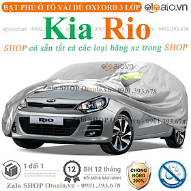 Bạt che phủ xe ô tô kia rio vải dù 3 lớp cao cấp bpxot - otoalo