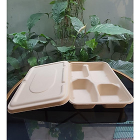 Mua 50 Hộp bã mía 4 ngăn nắp bã mía (225*175*40)