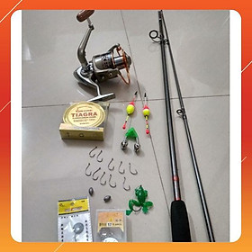 Bộ cần câu shimano 2 khúc đặc , máy yumoshi LC 7000, tặng kèm phụ kiện|do cau99|