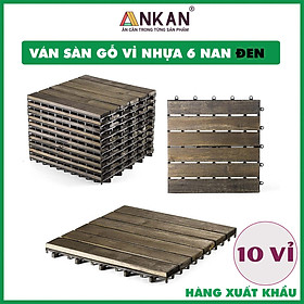 Vỉ Gỗ Lót Sàn Thương Hiệu ANKAN Gu Màu Đen 6 Nan, Ván Sàn Gỗ Vỉ Nhựa, Sân Vườn, Hồ Bơi, Phòng Spa, Siêu Bền, Chịu Nước Tốt, Chống Trơn Trượt, Tiêu Chuẩn Xuất Khẩu