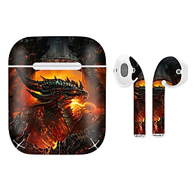 Mua Miếng dán skin chống bẩn cho tai nghe AirPods in hình Rồng Dragon - dra047 (bản không dây 1 và 2)