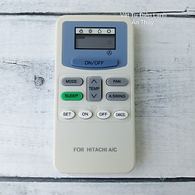 Remote máy lạnh cho HITACHI mẫu ngắn có nút nguồn tím