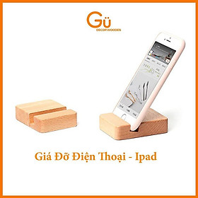 Mua Gía đỡ điện thoại  kệ để máy tính bảng smartphone xem phim - Chất liệu Gỗ thông chống trượt