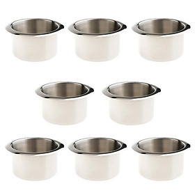 Marine Car Truck RV Cup Drink Holder Storage Base Stainless Steel Polished,Pack of 8