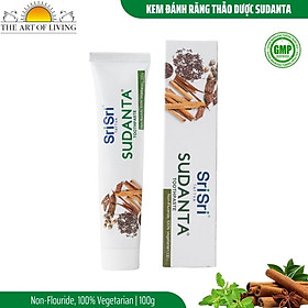 Kem Đánh Răng Thảo Dược Sudanta Sri Sri Tattva - Không Chứa Flouride, 100% Thuần Chay, Chắc Răng, Thơm Miệng, Ngừa Các Bệnh Từ Răng Miệng, Nướu Bằng Y Hoc Cổ Truyền Ayuveda
