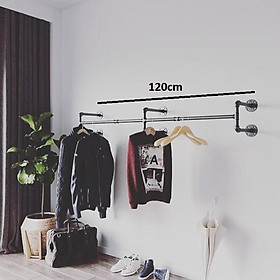 Kệ ống nước treo quần áo hai tầng, Giá treo quần áo bằng ống nước tiết kiệm diện tích Cao Cấp