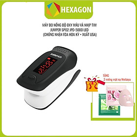 Máy đo nồng độ oxy máu SPO2 và nhịp tim, chỉ số PI Jumper JPD-500D (Chứng nhận FDA hoa kỳ + xuất USA)