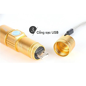 Đèn Pin Siêu Sáng Q5 Sạc USB Thiết Kế Nhỏ Gọn, Đẹp Mắt