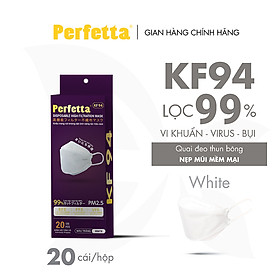 [1 Hộp - PERFETTA KF94] - Khẩu Trang Phong Cách Hàn Quốc Chất Lượng Cao, Kháng Khuẩn, Chống Bụi Mịn, 3 Lớp, Bảo Vệ Tối Ưu, Đóng Gói Từng Cái - (20 cái/hộp)