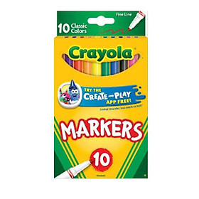 Mua HỘP 10 CÂY BÚT LÔNG CRAYOLA MARKERS NÉT MẢNH