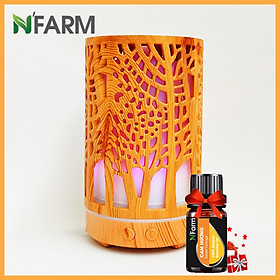 Máy khuếch tán/ máy xông tinh dầu hình Trụ Cây N'Farm FX2064 + tinh dầu cam hương N'Farm (10ml).