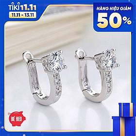 Bông tai chữ U viền đá cao cấp