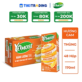 Thùng 48 Hộp Sữa Chua Lên Men Tự Nhiên Yomost Vị Cam (170ml/Hộp)