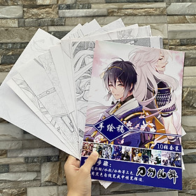 Tranh tô màu Touken ranbu Đao kiếm loạn vũ anime