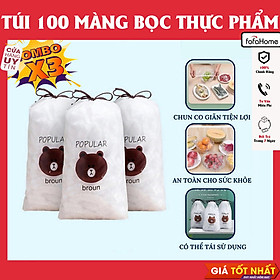 Mua COMBO 3 Túi Màng Bọc Thực Phẩm Co Giãn Siêu Dai Có Chun Kèm Túi Gấu - Mũ Chùm Đầu Dùng 1 Lần Tiện Lợi