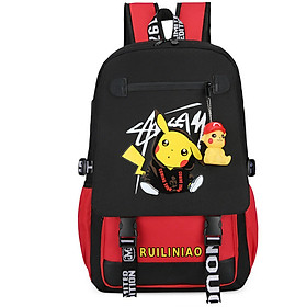 Balo nam nữ đi học thời trang Ohazo! Hình Pikachu siêu Cute - Sẵn cáp USB tiện lợi & Tặng kèm móc khóa Pikachu - BL140