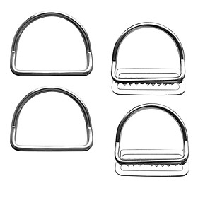 4 Pieces 316 Stainless Steel Underwater Scuba Diving Snorkeling 2'' Weight Belt Keeper Retainer with Bent D Ring
