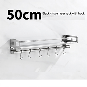 Kệ đựng gia vị bằng inox kèm 6 móc chắc chắn loại 50cm - HENRYSA