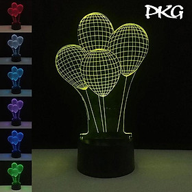 Mua Đèn Ngủ Led 3D Hình Chùm Bóng Bay Quà Tặng nháy sáng 16 màu