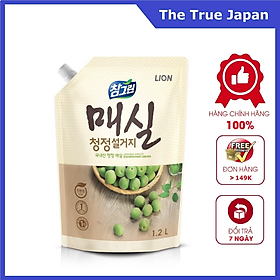 Nước Rửa Rau Quả Và Chén Bát CJ Lion Real Green Tinh Chất Quả Mơ 1.2kg