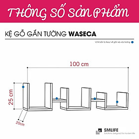 Kệ trang trí gỗ kiểu dáng nhỏ gọn SMLIFE Waseca