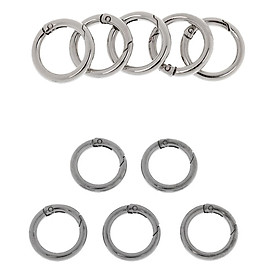 10 pcs Zinc Alloy Round Carabiner Spring Snap Clips Hook Keychain Keyring Buckle Key Chain Rings O Ring Metal Secure Holder