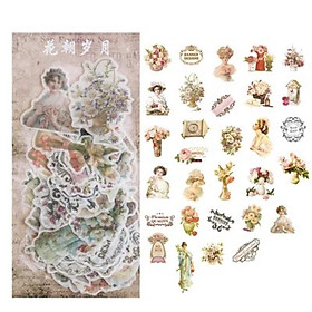 Hình ảnh Set 60pcs washi stickers lớn kiểu cổ điển / vintage