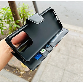 Bao Da Dạng Ví Dành Cho Xiaomi Redmi Note 12 4G Chính Hãng Hanman, Có ngăn cài thẻ, ví tiền, và quai gài chắc chắn- hàng chính hãng