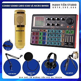 Mua trọn bộ combo micro BM900 + sound card K3000 + full phụ kiện livestream karaoke thu âm chuẩn bh 12t