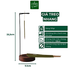 Mua Giá Treo Nhang Thảo Mộc Yên Bằng Thanh Kim Loại Đế Gỗ Thông Trang Trí Tâm Linh Thờ Cúng Quà Tặng
